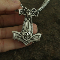 Collier pendentif marteau de chèvre Viking pour hommes, marteau de Thor de la mythologie nordique, talisman vintage nordique, cadeau pour hommes