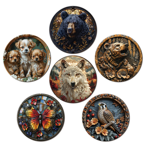 Nhà Máy Bán Buôn 20*20Cm Động Vật Con Chó Tin Dấu Hiệu Cổ Điển Retro Vòng Kim Loại Tấm Cho Trang Trí Nội Thất - Product Image 3