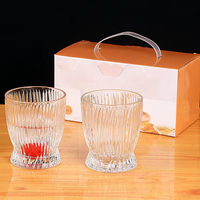 Ensemble de pichets en verre personnalisés sans BPA, anti-fuite, grande capacité, avec verres à grain vertical moderne – Vente en gros