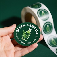 Logo personnalisé Autocollants de qualité alimentaire respectueux de l'environnement Rouleau vert Étiquettes biodégradables pour l'emballage
