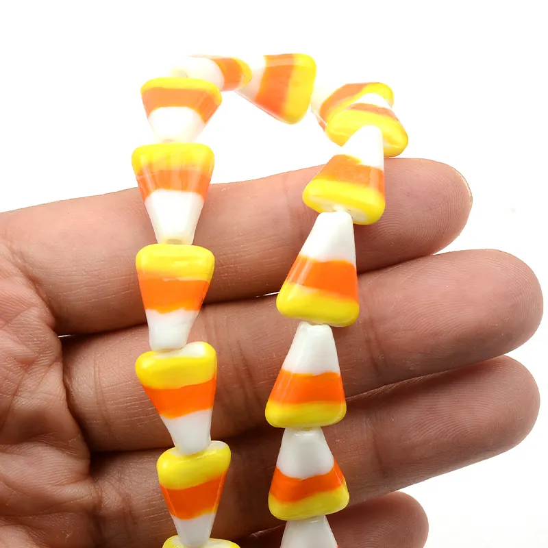 3 Colors Triangle Handmade Lampwork Glass Beads Spacer Loose Beads For Jewelry Making Bracelets Necklace Diy