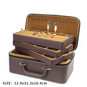 WEIMEI Green Leather Stackable <b>Jewelry</b> <b>Tray</b> with Lid for Ring Organizer - Product Image 4