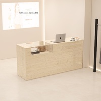 Bureau d'accueil contemporain en bois lumière LED petit comptoir frontal pour magasin de vêtements pour femmes salon de coiffure hôtels hôpitaux