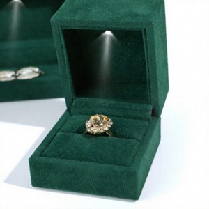 Caja de Joyería de Terciopelo EVERWIN con Luz LED, Estilo Elegante para Collares, Anillos y Pendientes, Caja de Almacenamiento - Product Image 2