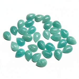 Cabochon à dos plat en Amazonite naturelle de 5x7mm certifié IGI pierre précieuse en cristal semi-précieux pour la fabrication de bijoux calibrée - Product Image 1