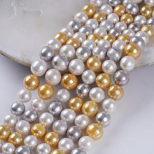 ผู้ผลิตขายส่ง ลูกปัดน้ำจืดธรรมชาติ 12-14 มม. แบบมีแกนเคลือบเอดิสัน แสงสว่างสดใส ทรงกลม เหมาะสำหรับงาน DIY - Product Image 2