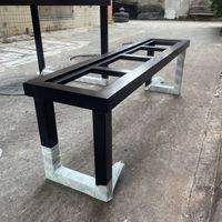 Table à manger mobile en acier inoxydable noir avec 4 chaises, combinaison de meubles de salle à manger pour petit appartement, pièce moderne