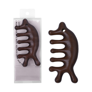 Pettine in Legno di Sandalo Naturale <span class=keywords><strong>a</strong></span> Cinque Dita per Massaggio Gua Sha, Design alla Moda per Salone, Pettine Confortevole per Meridiani - Product Image 1