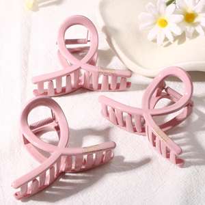 Pince à cheveux en plastique brillant de 11 cm, design croisé, simple et tendance, pour femmes, idéale pour les bals et l'usage quotidien - Product Image 2