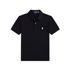 Chemise d'affaires unie pour homme Ralph à manches courtes, respirante, durable, pour l'été, avec col à revers et broderie du logo Little Horse, 100% - Product Image 1