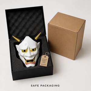 Máscara Japonesa Hannya de Resina para Cosplay, Halloween, TV y Cine, Estilo Tradicional del Siglo XVIII, Demonio Oni con Cuernos Blancos y Dorados, Accesorio para Fiestas - Product Image 6