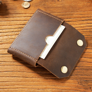 Custom Handmade Genuine Cowhide Leather Clutch <b>Wallet</b> Vintage Style Solid Pattern Crazy Horse Front Pocket Custom Card <b>Holder</b> - Product Image 2