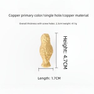 Brass <span class=keywords><strong>Owl</strong></span> cửa xử lý đồ nội thất sáng tạo xử lý Tủ phụ kiện cửa phòng khách hàng thủ công - Product Image 6