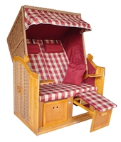 Fauteuil lune pliable en osier et bois LU FAN LF-00686 pour l'extérieur, idéal pour jardin, plage et parc - Vente en gros