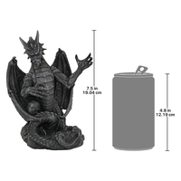 Weivista Résine Pierre Grise Le Dragon Médiéval Support pour Téléphone Portable Statue
