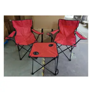 Camp Portable Picnic Fishing Beach Garden Steel Frame Quad Mini Chair 2pcs Table Outdoor Table And Chair Set