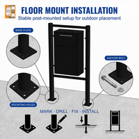 Buzón de Paquetería Comercial Independiente de 38L, de Acero, Impermeable y con Cerradura, para Proyectos Personalizados de Exterior OEM