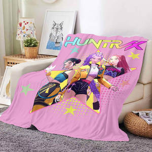 ผ้าห่มนุ่มลายอนิเมะ ภาพยนตร์ เคป๊อป นักล่าปีศาจ แบบขายส่ง OEM ผลิตตามสั่ง ขนาด 50*60 นิ้ว - Product Image 2