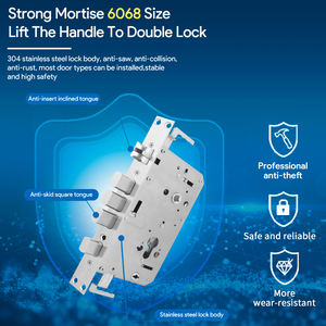 लोकस्टार न्यू अराइवल फिंगरप्रिंट डिजिटल वाईफाई स्मार्ट लॉक मोर्टिज़ 6068 वॉटरप्रूफ ऐप इलेट्रोनिक 40 मिमी स्मार्ट डोर लॉक - Product Image 6