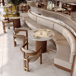 Französisches Modernes Design Hochwertige Runde Marmortische Massivholz-Möbelsets Restaurant Hotel & Bankett-Tische, Stühle und Sofas - Product Image 4