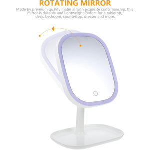 <b>LED</b> Light Magnifying Desktop <b>Makeup</b> <b>Mirror</b> with 360 Swivel Personalized Design Double Sided 10X Zoom - Product Image 4