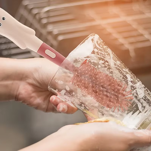 Ensemble de brosses de nettoyage pour bébé en silicone à long manche, brosses rotatives pour nettoyer les biberons - Product Image 2