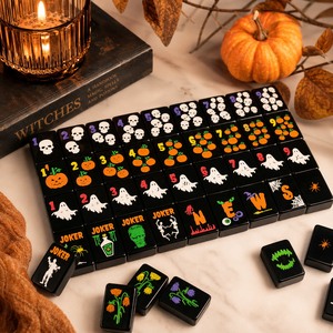 Juego de Fichas de Mahjong Acrílicas de Lujo con Diseño Personalizado 2026 para Acción de Gracias, Halloween y Navidad - Product Image 1