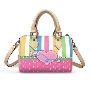 Borsa Boston Mini di Alta Qualità con Stampa su Richiesta Motivo Infermiera con Cerniera per Donne Personalizzata in Tessuto PU Borsa a Mano a Forma di Cuscino - Product Image 2