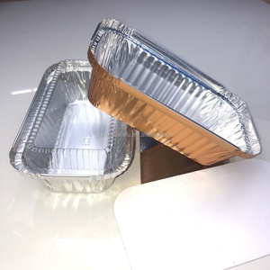 Cấp Thực Phẩm Dùng Một Lần Lá Vàng <span class=keywords><strong>Container</strong></span> 199*115*55 Mm 650 Ml Lá <span class=keywords><strong>Container</strong></span> Khay Cho Bánh Nướng Mô Hình Takeaway Deli Món Tráng Miệng - Product Image 1