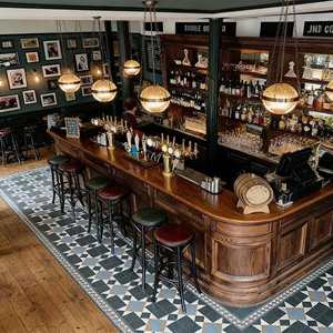 Bancone <span class=keywords><strong>Bar</strong></span> Vintage in Legno Massello, Finitura Durevole, Design Classico Multifunzionale per Pub/Hotel, Salotto, Soggiorno - Product Image 3