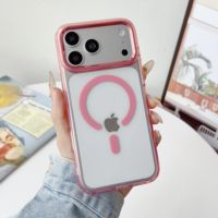 Coque de téléphone magnétique en métal pour appareil photo, compatible iPhone 17 Pro Max 15 Plus 16 14 13 12 11, en TPU et acrylique rigide de 1,5 mm