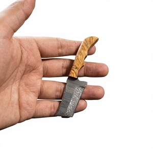 Cuchillo de Supervivencia y Caza de Acero de Damasco de Grado Industrial, Hecho a Mano, de Alta Calidad, con Hoja Fija Mini de Punta Caída y Mango de Madera OEM - Product Image 4