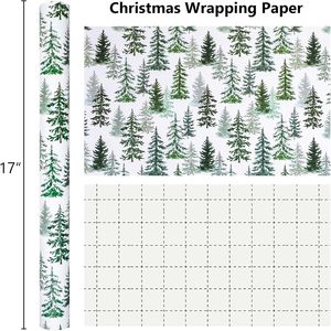 Burymento Christmas <b>Wrapping</b> <b>Paper</b> 17 In X 32.8 Ft Tree Design Eco-Friendly Gift Craft Roll - Product Image 4