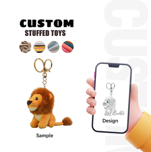 OEM dễ thương đồ chơi sang trọng Keychain các nhà sản xuất tùy chỉnh Kawaii Thú nhồi bông sang trọng sư tử Keychain đồ chơi - Product Image 1