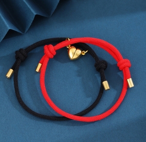 フェンディジュエリーバレンタインデー<span class=keywords><strong>2pcs</strong></span>ゴールドハートマグネットアトラクションカップルブレスレット友情愛好家ギフト - Product Image 6