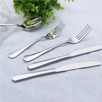 JQY Ss 304 Polonais Argent Moderne Hôtel Restaurant Dîner Table Ware Couverts Couverts Ensemble Cuillère Couteau Fourchette