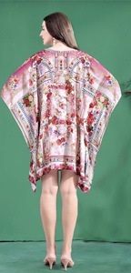 Robe tunique caftan mi-longue en viscose africaine pour femme, coupe décontractée, poncho kimono, finition soyeuse, style bohème, pour les vacances à la plage ou la maison - Product Image 3