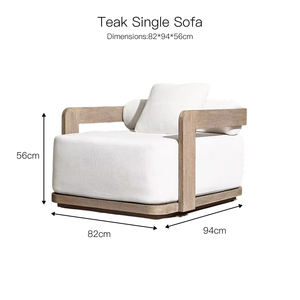 طقم أثاث حدائق فاخر وعصري من خشب الساج، متين ومريح ومقاوم للماء، مناسب للفنادق وغرف المعيشة والشرفات والأماكن الخارجية - Product Image 2