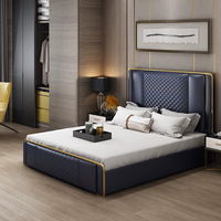 Lit moelleux de luxe pour chambre adulte, nouveau design, cadre en bois massif, capitonné, extensible, taille King/Queen, mobilier de chambre