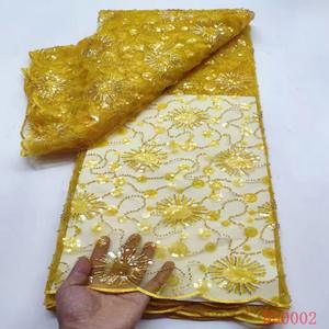 <span class=keywords><strong>Top</strong></span> End africano di alta qualità <span class=keywords><strong>Tulle</strong></span> fatto a mano oro con perline di pizzo francese - Product Image 3