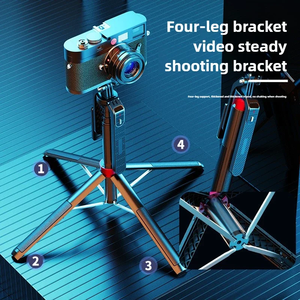 Perche à selfie télescopique de 1,8 m, 360° °   Tré<span class=keywords><strong>pied</strong></span>, avec <span class=keywords><strong>stabilisateur</strong></span> à quatre pieds, utilisé pour la diffusion en direct/enregistrement vidéo/photographie de voyage - Product Image 4