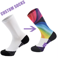 Chaussettes de course unisexes imperméables à compression avec design 3D imprimé et semelle en tissu éponge, prix d'usine