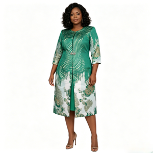 Nouvelle Robe de Cérémonie Africaine Grande Taille avec Veste Longue, Ensemble Deux Pièces pour Femme, Idéal pour les Occasions Formelles - Product Image 4