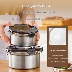 304 Stainless Steel Food Grade Sealed Multifunctional Portable <b>Lunch</b> Box Refrigerator Storage Fruit Preservation Box - Product Image 2