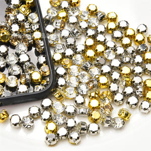 Strass en <span class=keywords><strong>verre</strong></span> cristal transparent de haute qualité en forme de D à coudre sur griffes, accessoires de décoration pour robe de mariée DIY - Product Image 2