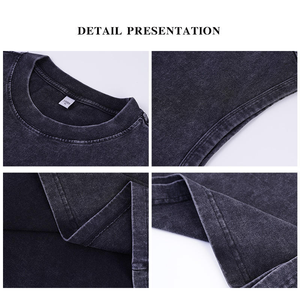 T-shirt sans manches pour <span class=keywords><strong>homme</strong></span> de haute qualité 100% coton anti-rétrécissement <span class=keywords><strong>avec</strong></span> logo personnalisé, style rétro 230gms, <span class=keywords><strong>gilet</strong></span> sans manches - Product Image 5
