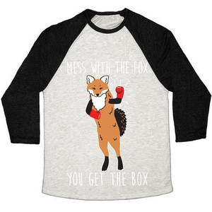 Mess With the Fox You Get the Box Unisex Tri-Blend <b>Baseball</b> <b>Tee</b> - Product Image 4