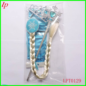 Frozen Children's Crown Wig Braids <b>Magic</b> Wand Gloves <b>Set</b> For Girls Party Costume LPT0131 - Product Image 2