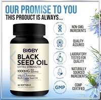 Huile de graines de cumin noir Bioby OEM en marque privée 1000mg Force Maximale 60 Gélules Molles SFE-CO2