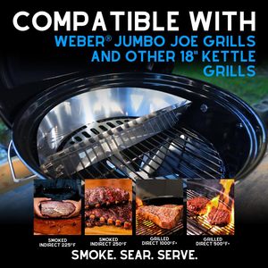 Panier à charbon Senershuo pour barbecue <span class=keywords><strong>Weber</strong></span> de 18 pouces - Panier à charbon en acier inoxydable robuste - Système de cuisson à deux zones - Product Image 3